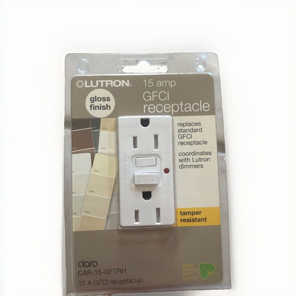Lutron 15amp GFCI receptacle Gloss Finnish